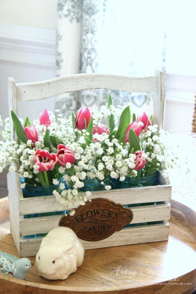 Bring Spring Inside!! Easy to do, Ideas here!! artsychicksrule.com #springdecor #decoratingforspring #bringspringinside