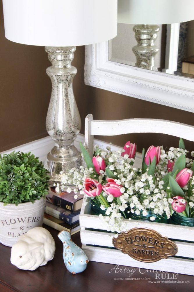 Bring Spring Inside!! Easy to do, Ideas here!! artsychicksrule.com #springdecor #decoratingforspring #bringspringinside