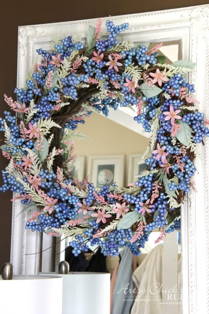 Simple & EASY Spring Wreath! #springwreath #easyspringwreath #diyspringwreath artsychicksrule.com