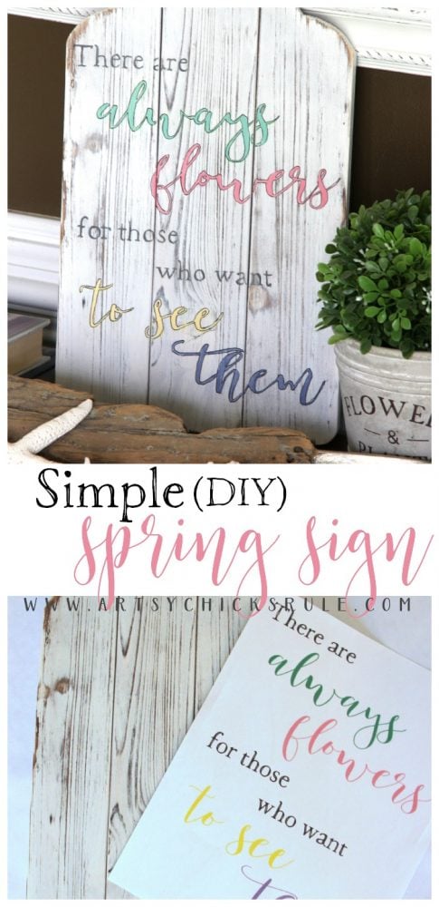 FREE PRINTABLE & Simple DIY Spring Sign Tutorial artsychicksrule.com