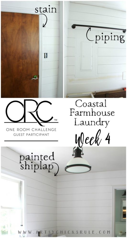 Coastal Farmhouse Laundry Progress - One Room Challenge, Week 4 artsychicksrule.com