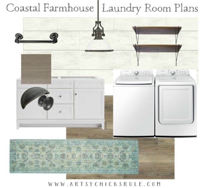 Coastal Farmhouse Laundry Plans (One Room Challenge Week 1)