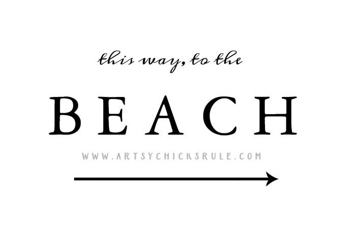 FREE PRINTABLE !! Old Window Beach Sign - Decorating with Windows - artsychicksrule.com