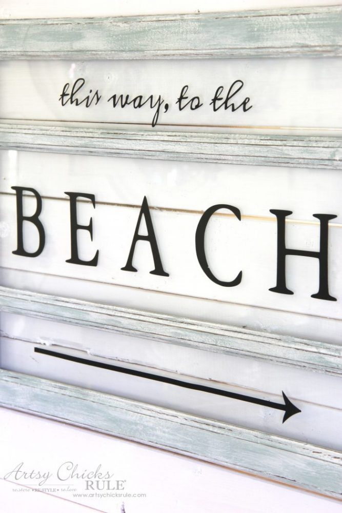 Old Window Beach Sign - Decorating with Windows - artsychicksrule.com