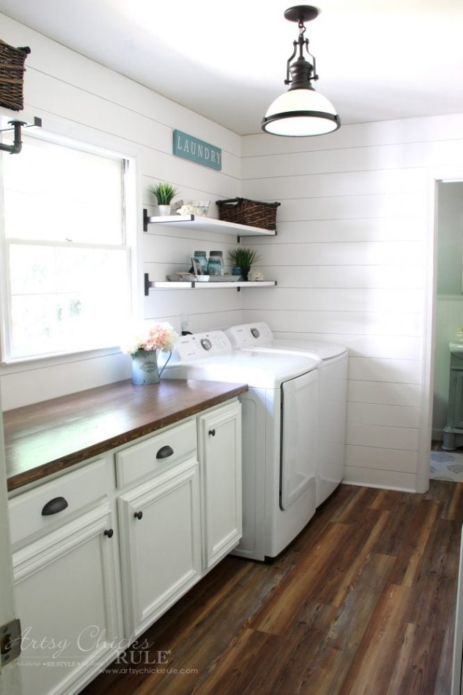 Easy Butcher Block Counter DIY - Our Laundry Room Reveal! 