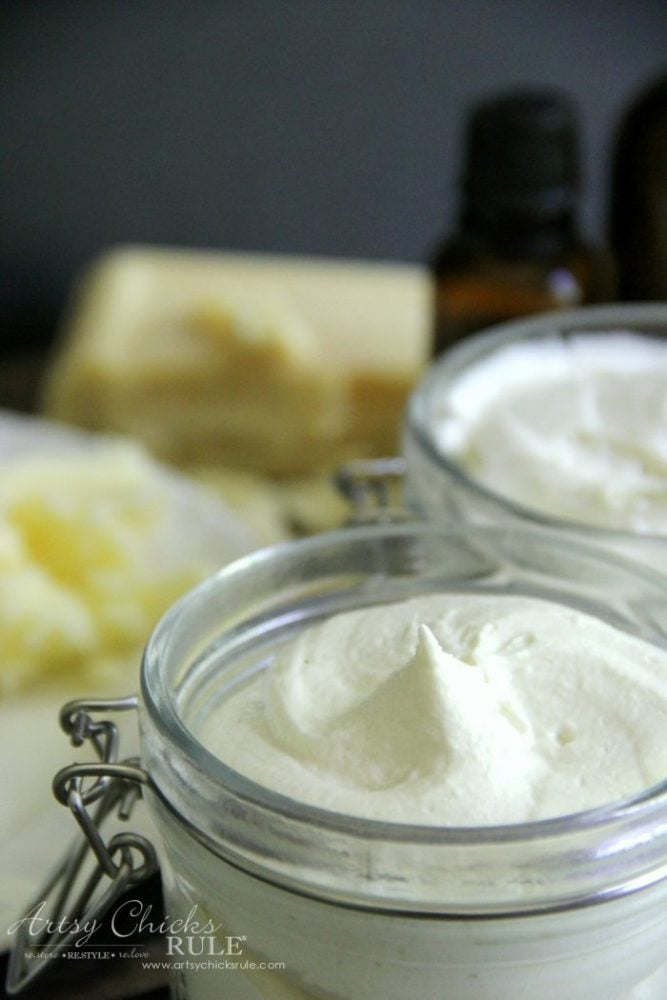 whipped body butter in a jar
