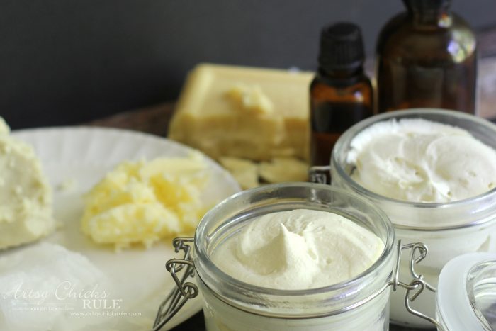 two jars of whipped body butter brown bottles