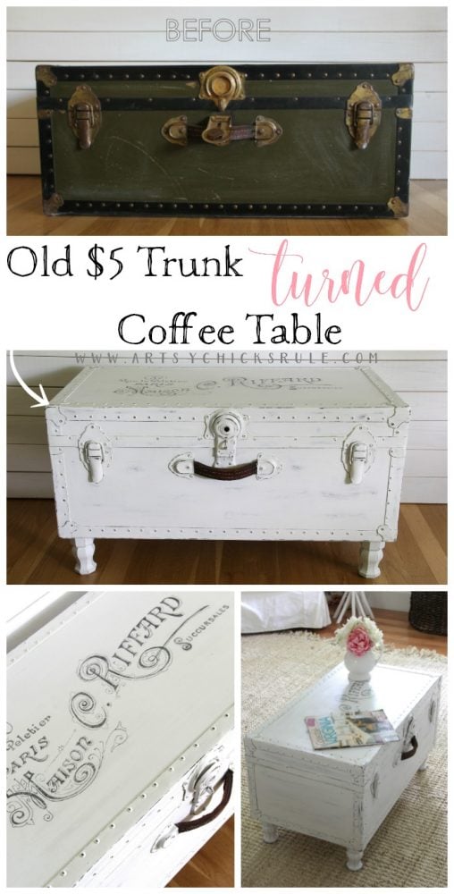 Antique Steamer Trunk Turned Coffee Table - BREPURPOSED