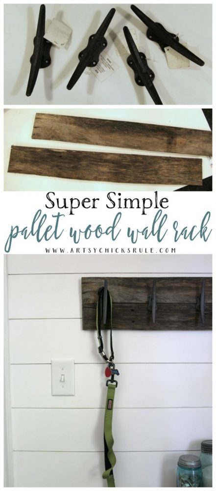 Easy!! DIY Nautical Pallet Wood Coat Rack artsychicksrule.com #palletproject #palletwood