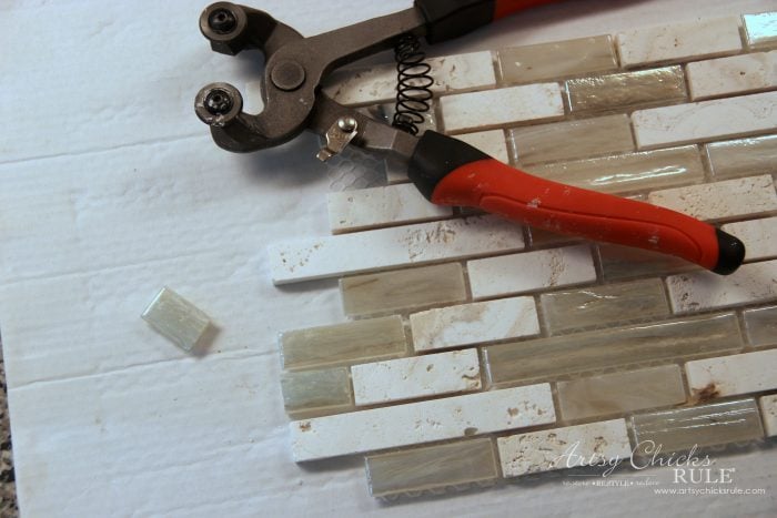 Coastal Inspired DIY Tile Backsplash Tutorial artsychicksrule.com