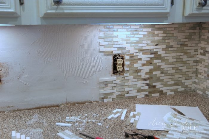 Coastal Inspired DIY Tile Backsplash Tutorial artsychicksrule.com