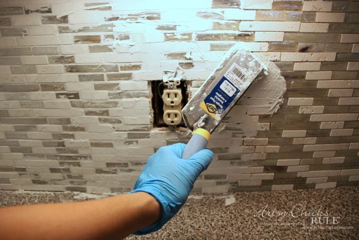 Coastal Inspired DIY Tile Backsplash Tutorial artsychicksrule.com