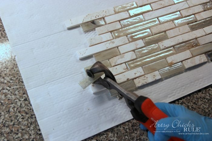 Coastal Inspired DIY Tile Backsplash Tutorial artsychicksrule.com