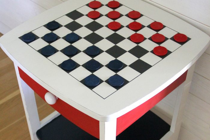 DIY Checkerboard Table (Patriotic Style)