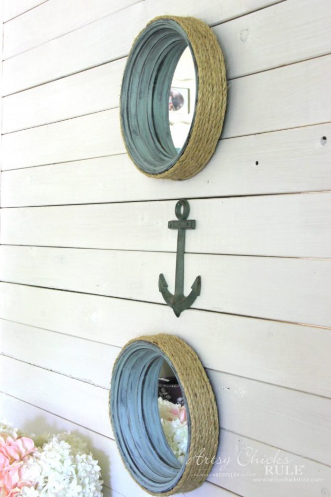 DIY Nautical Porthole Mirrors - Thrift Store Makeover!! artsychicksrule.com