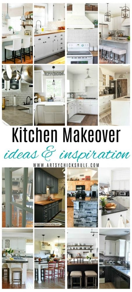 Kitchen Makeovers Ideas & Inspiration!! (Big & Small!) artsychicksrule.com #kitchenmakeovers