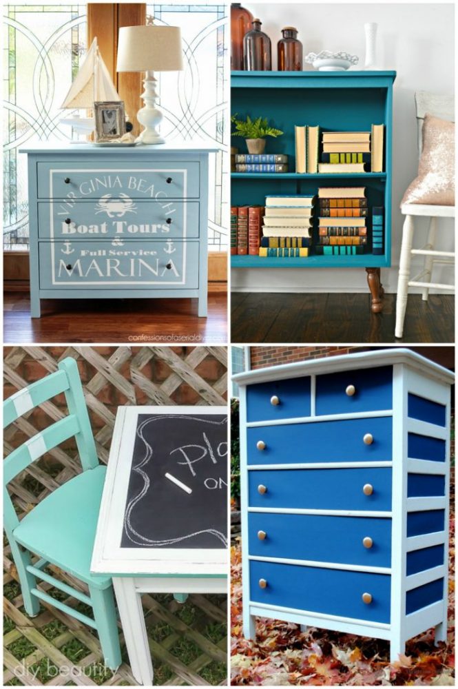 50+ Blue Furniture Makeovers Part 1 artsychicksrule.com