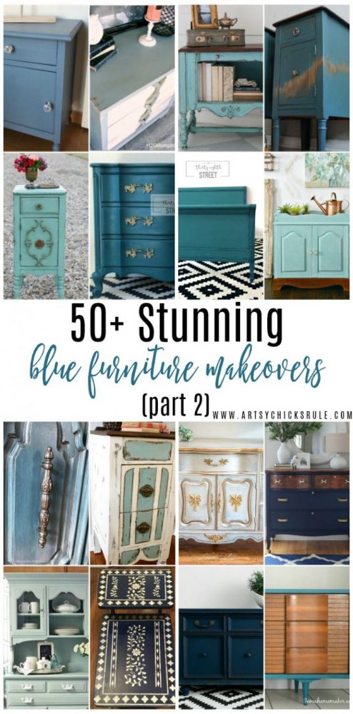 50+ STUNNING Blue Furniture Makeover Part 2 artsychicksrule.com #bluefurnituremakeovers