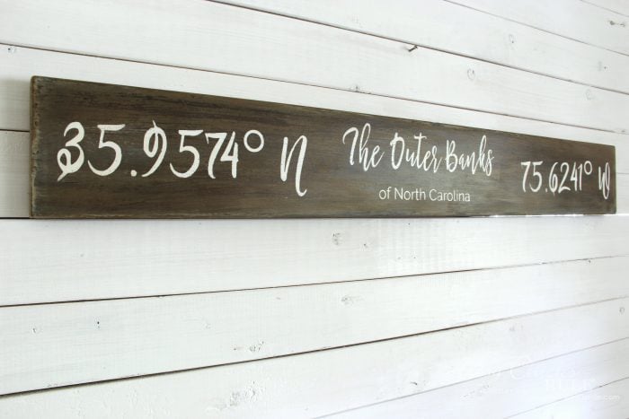 The Outer Banks Longitude Latitude Sign artsychicksrule.com