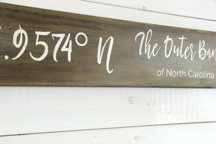 The Outer Banks Longitude Latitude Sign artsychicksrule.com