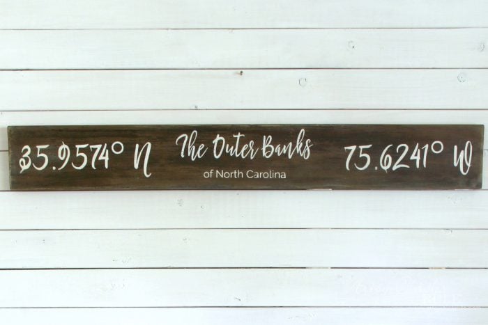 The Outer Banks Longitude Latitude Sign artsychicksrule.com