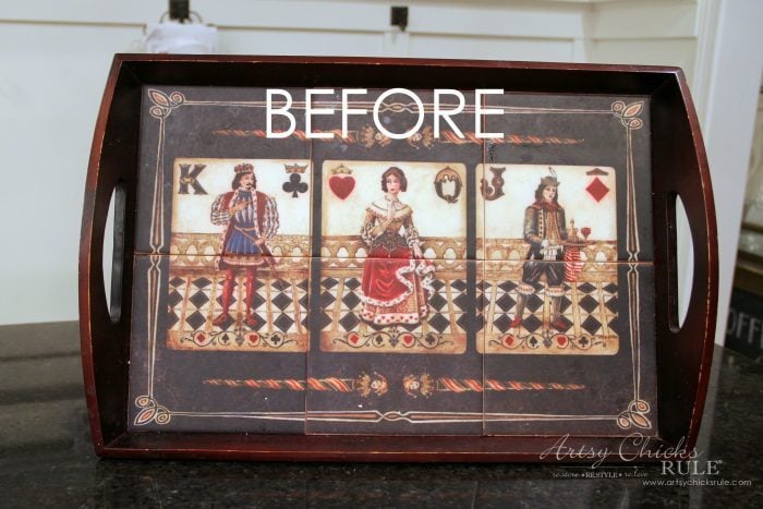 Thrifty Tray Botanical Decoupage Makeover artsychicksrule.com