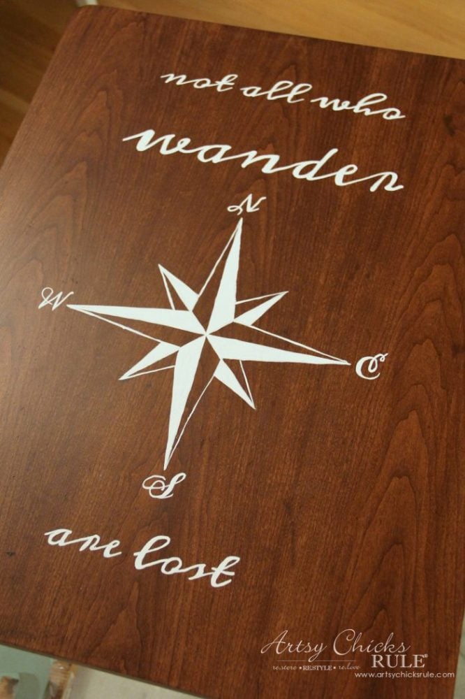 Compass Rose End Table Makeover AND FREE Downloadable Graphic! (with Dixie Belle Paint) artsychicksrule.com