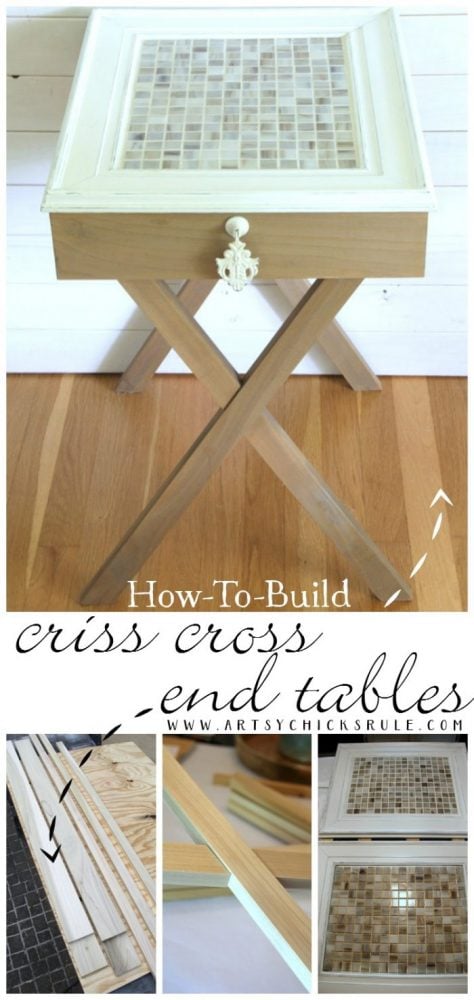 How To Build Criss Cross End Tables (Tutorial) artsychicksrule.com #crisscrosstables