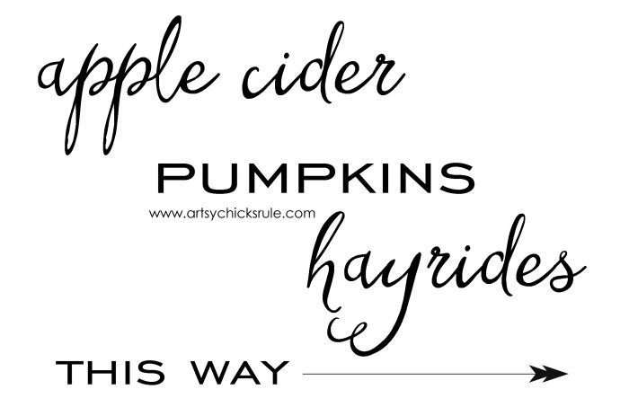 Apple Cider Hayrides & Pumpkins Sign - Simple DIY Fall Sign!! artsychicksrule.com