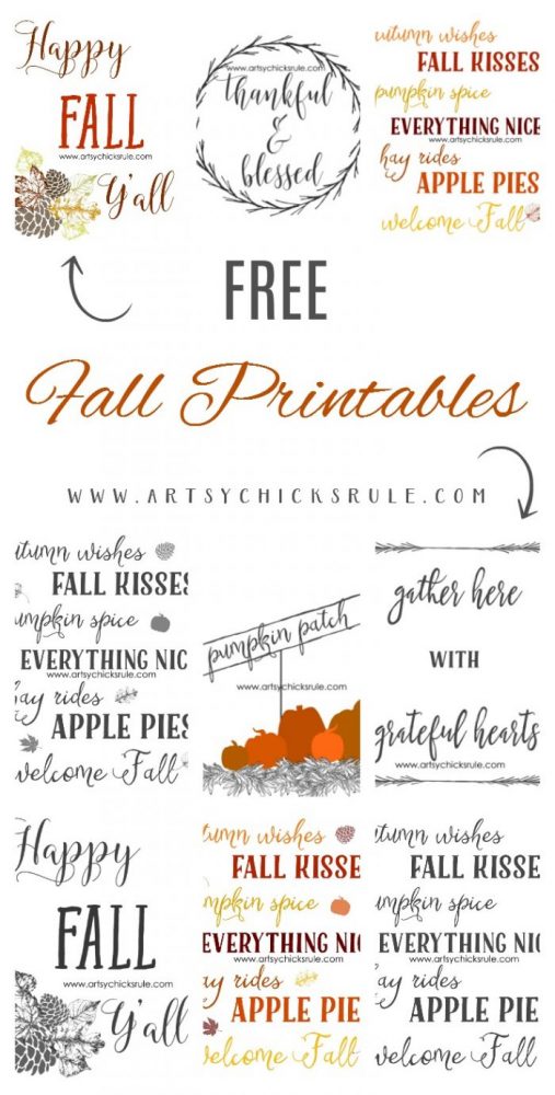 FREE Fall Printables For You!! artsychicksrule.com #freefallprintables #fallprintables