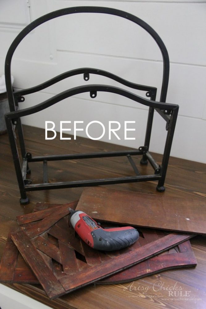 Repurposed Magazine Rack artsychicksrule.com