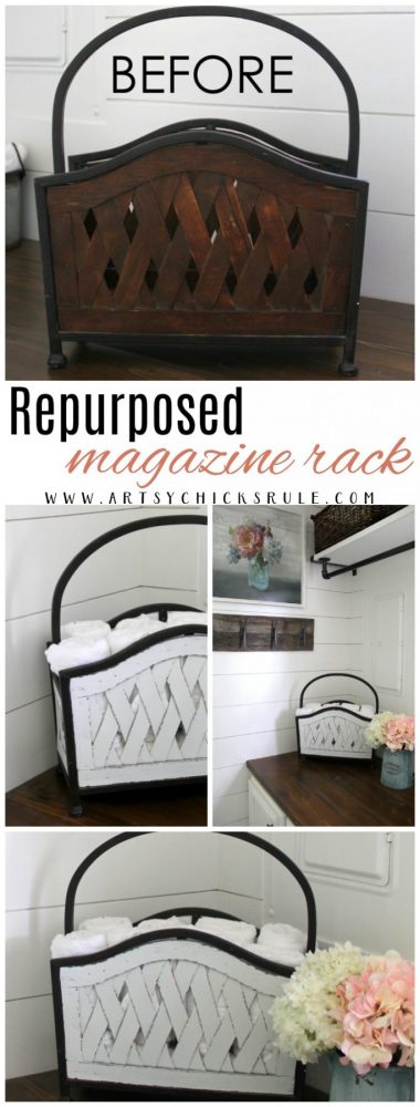 Repurposed Magazine Rack artsychicksrule.com