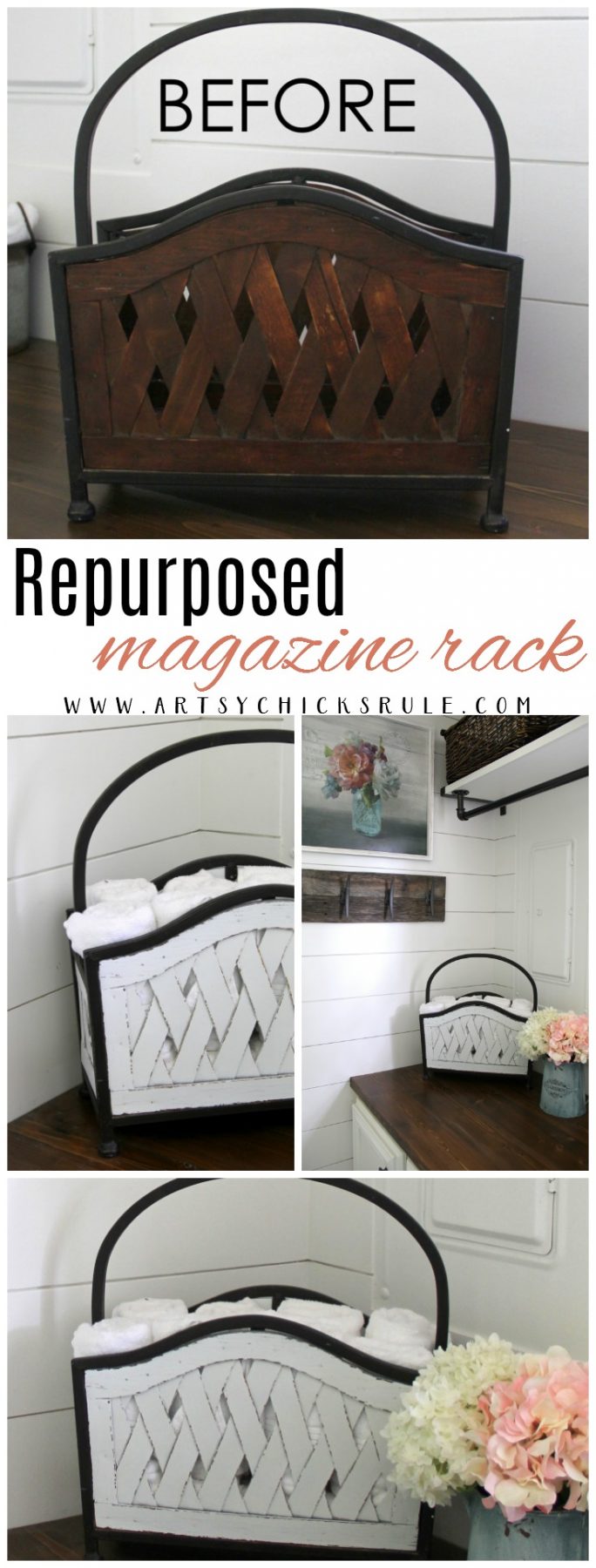 Repurposed Magazine Rack (several uses!!) - Artsy Chicks Rule®