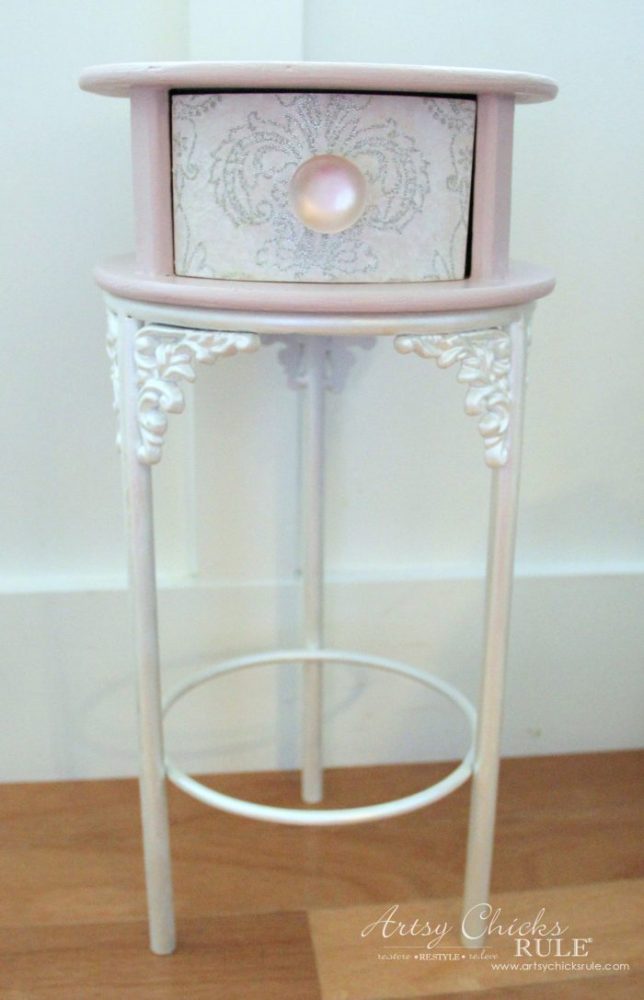 Antoinette Chalk Paint & Tissue Paper Decoupage! artsychicksrule.com #antoinettechalkpaint #chalkpaint #decoupage