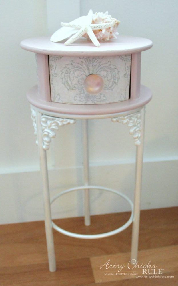 Antoinette Chalk Paint & Tissue Paper Decoupage! artsychicksrule.com #antoinettechalkpaint #chalkpaint #decoupage