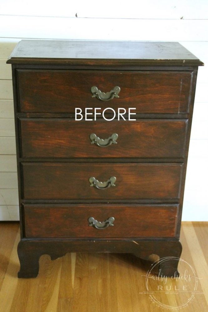 dark brown dresser before