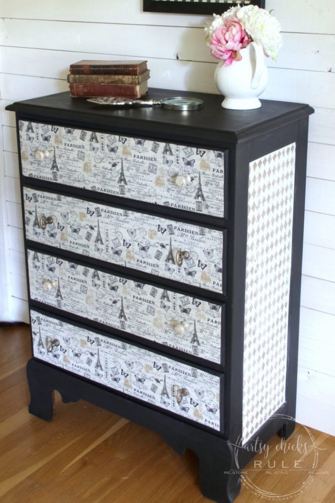 dresser with drawer fornts decorated