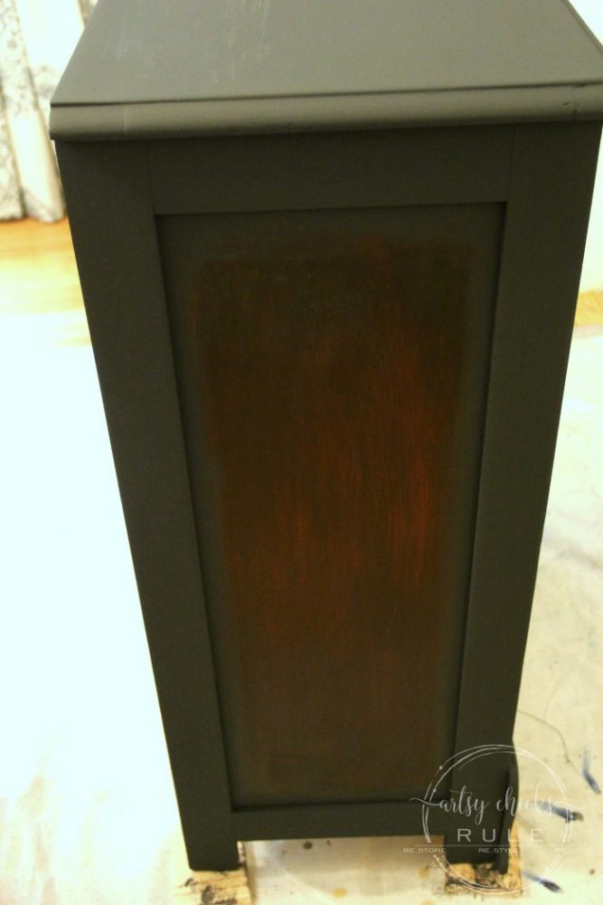 side of black dresser