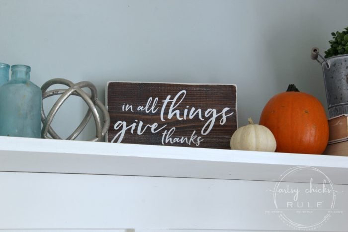 In All Things Give Thanks Sign and Free Printable artsychicksrule.com #freeprintable #inallthings #givethanks