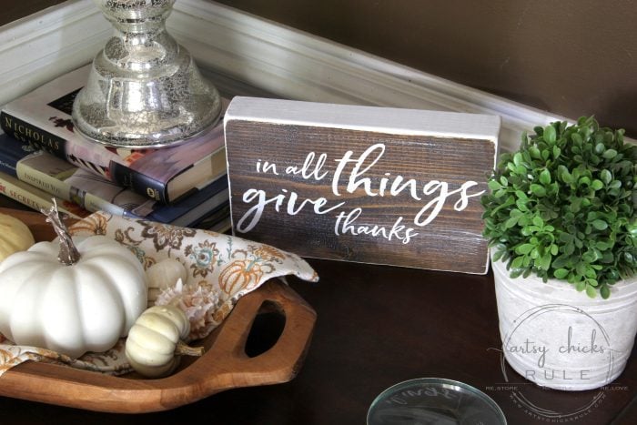 In All Things Give Thanks Sign and Free Printable artsychicksrule.com #freeprintable #inallthings #givethanks