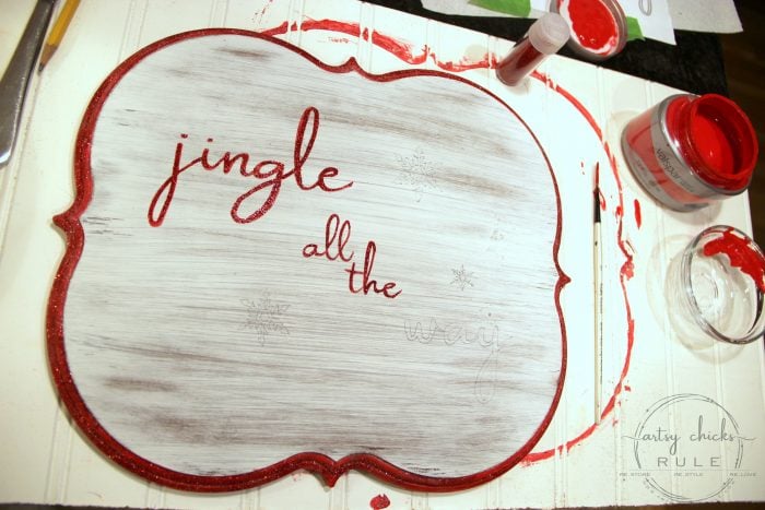 Thrifty Jingle All The Way Sign - artsychicksrule.com #jinglealltheyway #christmassign #holidaysign #retroChristmas