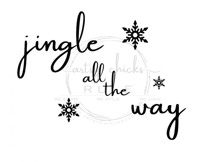 Thrifty Jingle All The Way Sign - artsychicksrule.com #jinglealltheyway #christmassign #holidaysign #retroChristmas