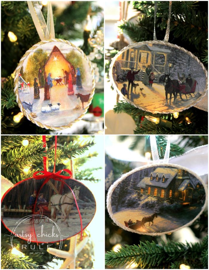 Christmas Cards Repurposed .....MULTIPLE ways!! Don't throw them out or stick them in a drawer...use them! artsychicksrule.com #christmascardsrepurposed #cardsrepurposed #repurposedprojects #diychristmasornament #christmascrafts