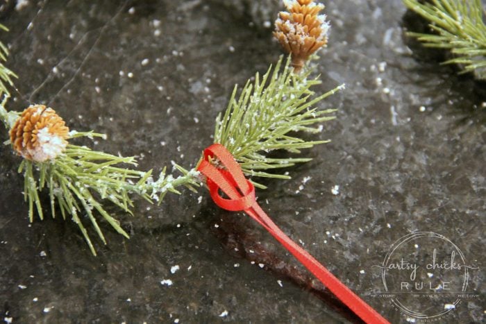 These wispy little DIY mini wreaths are so easy to make! And budget friendly too! artsychicksrule.com #miniwreaths #diywreaths #christmaswreaths #diyminiwreaths