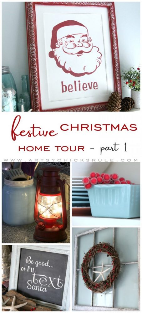 A Festive Christmas Home Tour - Part 1 artsychicksrule.com #festivedecor #holidaydecor #Christmasdecor #holidaydecoratingideas #Christmasdecorideas