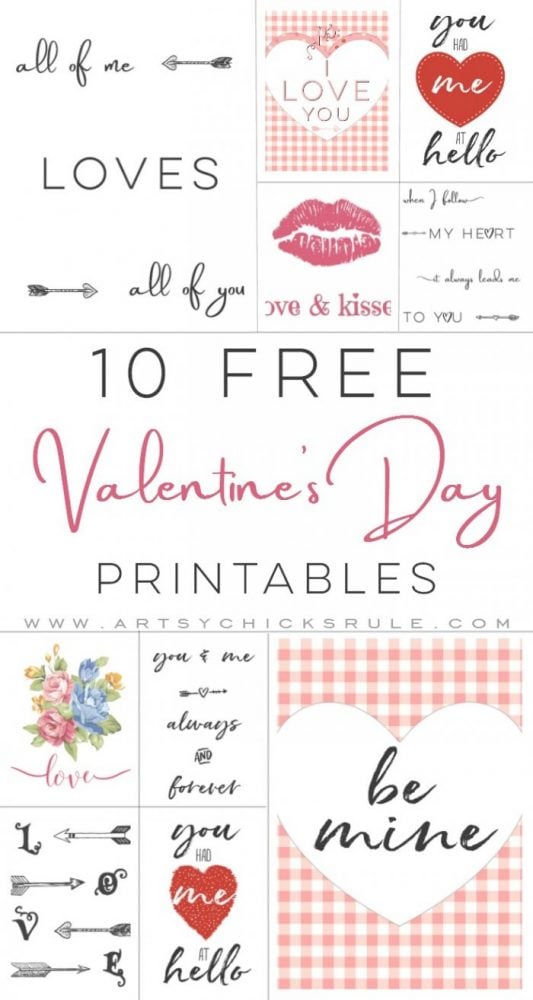 10 FREE Valentine's Printables!! artsychicksrule.com #valentinesdayideas #valentinesprintables #freeprintables #valentinesideas