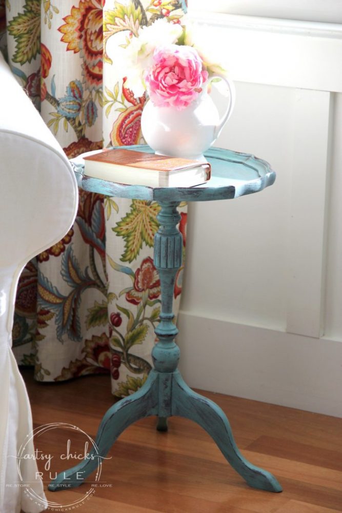 blue small side table