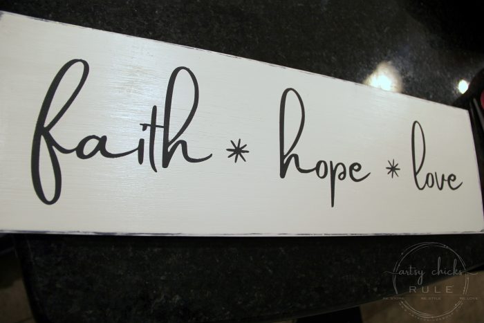 DIY "Faith Hope Love Sign" and FREE Printable!! artsychicksrule.com #freeprintable #diysign #faithhopelove #freegraphic #freedownload #lovesign