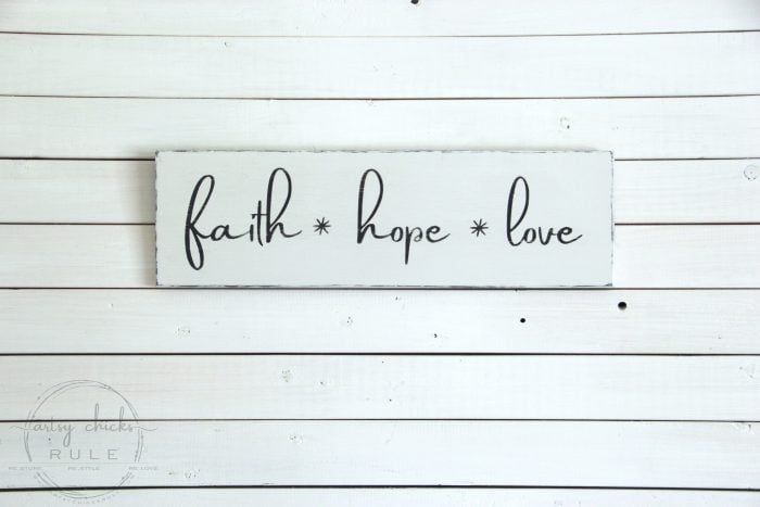 DIY "Faith Hope Love Sign" and FREE Printable!! artsychicksrule.com #freeprintable #diysign #faithhopelove #freegraphic #freedownload #lovesign