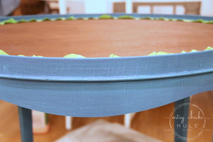 Layered Chalk Paint Makeover Tutorial - artsychicksrule.com #layeredchalkpaint #chalkpaintmakeover #paintedfurniture #aubussonblue